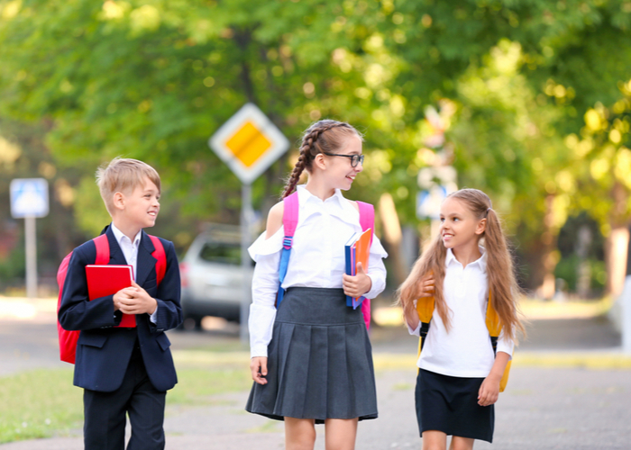 kids crossing road